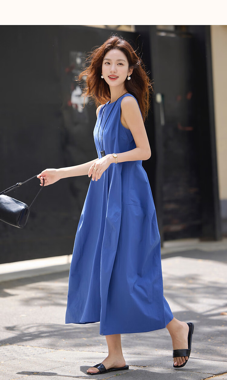 Demna【Cloud Oxygen Cotton Air Skirt】Summer Irregular Design Round Neck Sleeveless Elegant Women's Bud Dress 13