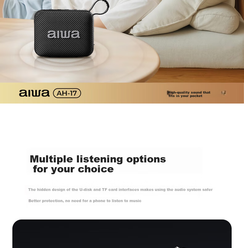 Aiwa AH-17pro Bluetooth Speaker with USB and TF Card Support, Portable Wireless Player for Square Dance, Home Desktop Outdoor Sound System, Purple 19