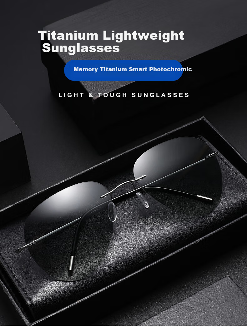 Bertha Ultra-Light Photochromic Sunglasses for Men, Driving-Specific Glasses, UV Protection, Polarized Fashionable Sunglasses for Wome 1