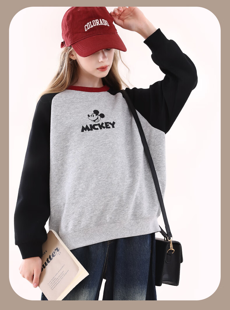 Disney Children's Sweatshirt, Girls' Autumn Top for Older Kids, Stylish Preppy Outfit for Girls, DS022 Navy Blue, 150cm 15