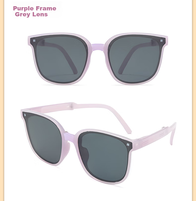COWBOYCALL Folding Sunglasses for Children, Boys And Girls UV Protection Fashionable Sun Protection Glasses, Olive Gray Frame 6