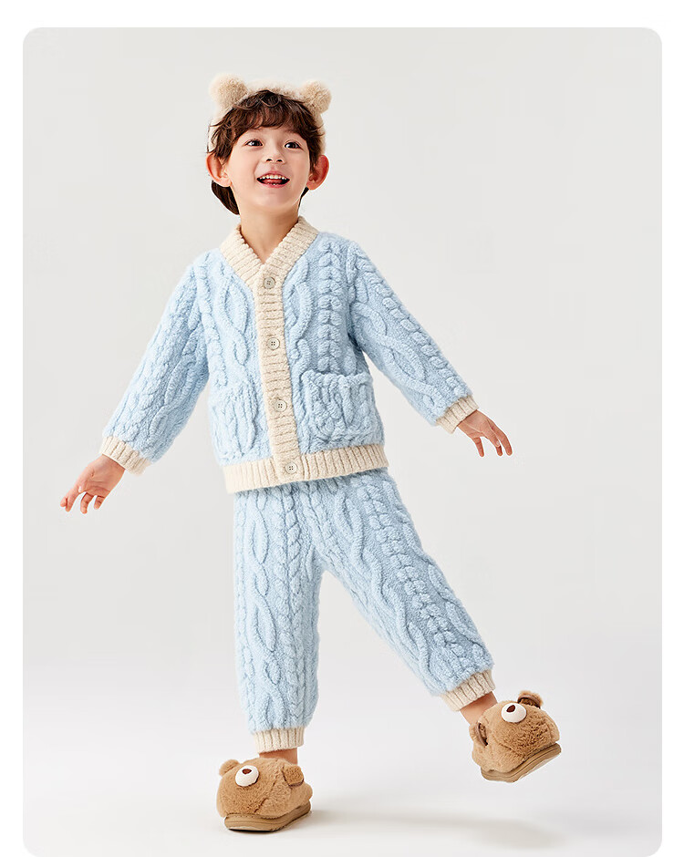 Balabala BalaOne Kids Homewear Set Boys Girls 2025 Winter Coral Fleece Warm 208425171206 8