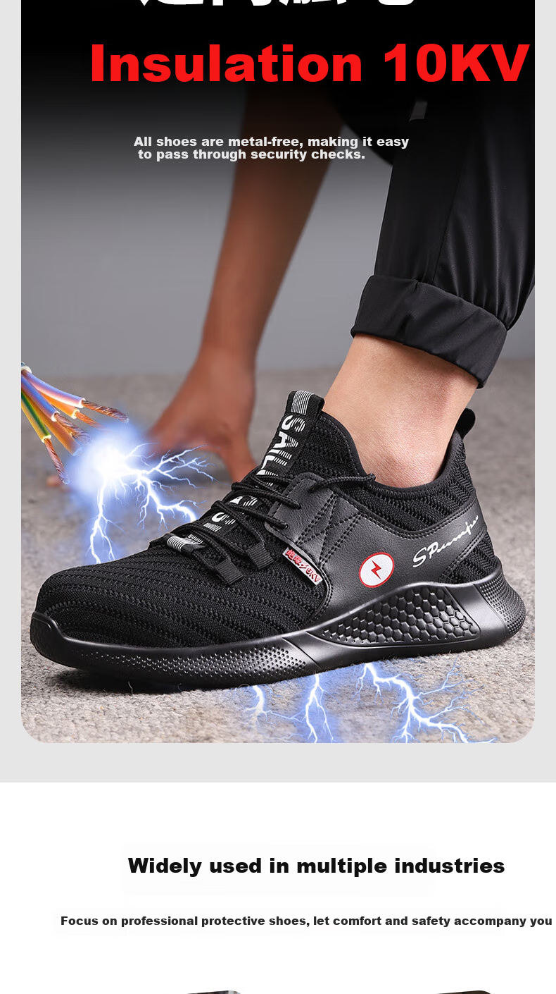 LAOGUANJIA Men's Safety Shoes, Electrician Insulated 10KV Protective Footwear, Comfortable Work Shoes, Wear-Resistant, Lightweight, Breathable Style 216 Size 40 2