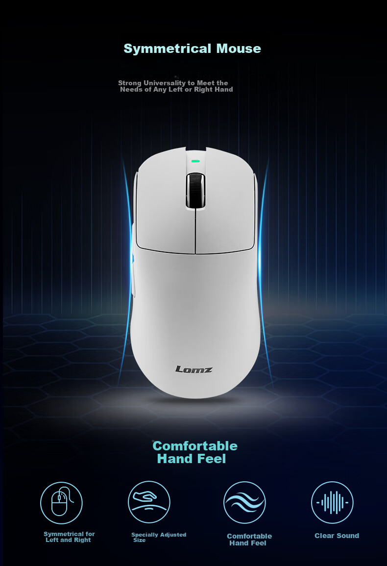 Leimoren Lomz-PLG P Gaming Mouse, CSGO Dedicated Dual-Mode Optical-Mechanical PAW3950 Flagship Sensor Chip, Portable Wireless 8K Rechargeable Anti-Slip Wired Jade Kyli 7