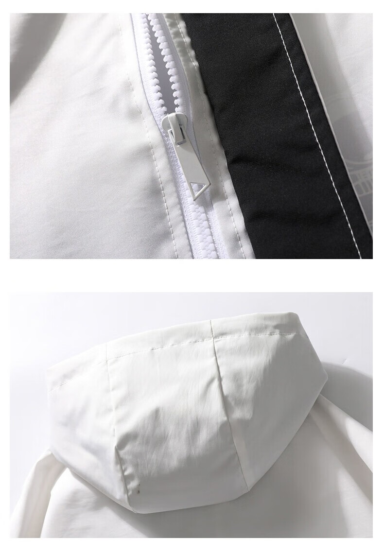 MULINSEN Men's Hooded Jacket Loose Gradient Color Large Size Spring Autumn Trendy Top White L 18