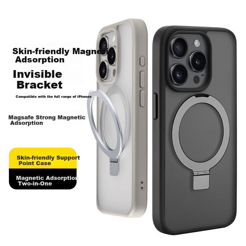 ZHIWEISHI Чехол-подставка с магнитным креплением для Apple iPhone 14 Pro Max, ультратонкий, противоударный, матовый, графитовый черный