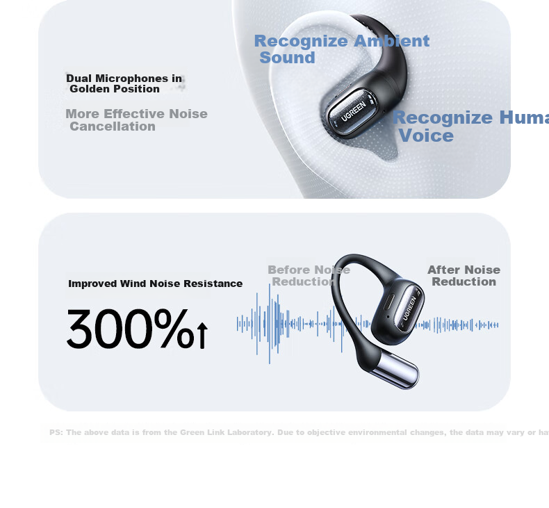 UGREEN HiTune S7 Air [Major Upgrade] Bluetooth Earphones, In-Ear Bone Conduction Open-Style Sports Running Translation Headphones, Compatible with Apple Huawei Xiaomi Black 19