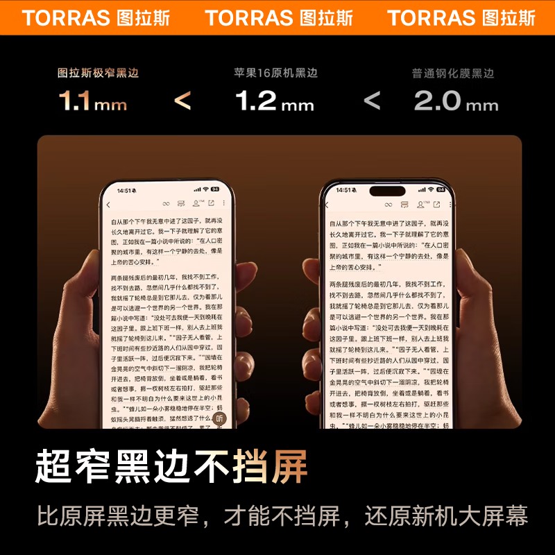 Защитное стекло TORRAS для Apple iPhone 14 Pro, 3D изогнутый край, полноэкранное покрытие, антипылевое, HD