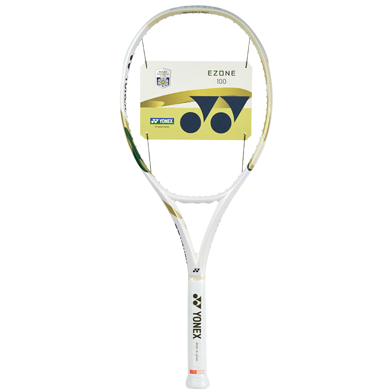 YONEX Tennis Racket, Shanghai Masters Co-Branded Full Carbon 08EZONE 100 White/gold G2 Unstrung Racket