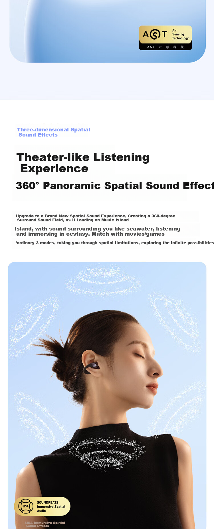 SoundPEATS Peat CC Pro Wireless Ear Clip Bluetooth Headphones, Open-Style Quick Charging, Dual Magnetic Custom Large Dynamic Driver, Cloud Comfortable Wear, Sports Bluetooth Headphones Gift, Beige 5