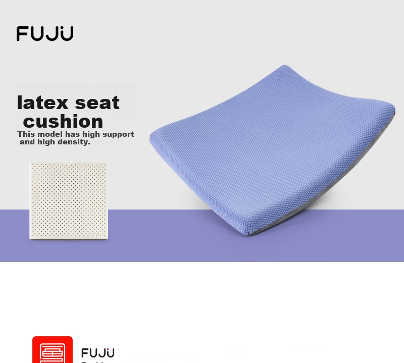 FOOJO Natural Latex Seat Cushion, Double-Sided, Back Support for Long Sitting, Chair Pad for Office And Car Use, Breathable Seat Cushio 1