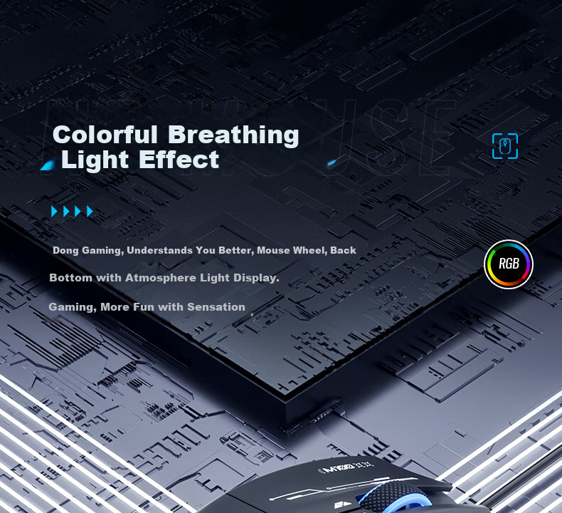 HP M100 Wired Gaming Mouse with RGB Breathing Light, Mechanical E-Sports Mouse for LOL, PUBG, CSGO, Laptop And Desktop Computer Office Universal, Black with Sound 8