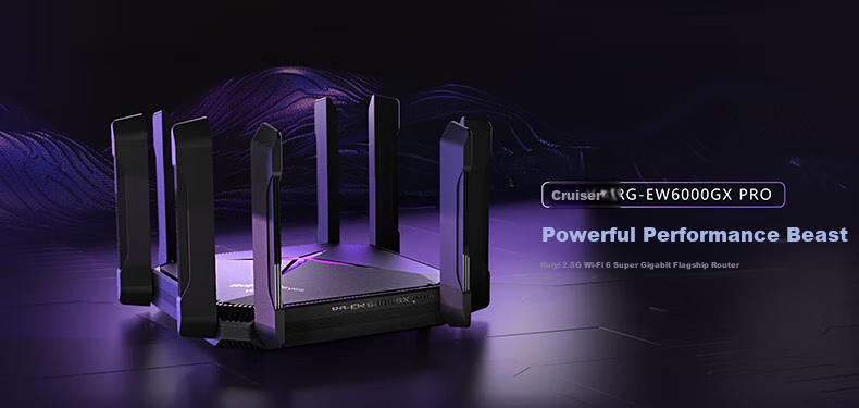 Ruijie Gigabit Wireless WiFi 6 Router, 2.5G 6000M Gaming Acceleration, 160MHz Bandwidth, E-Sports Router, Xuyangjian RG-EW6000GX PRO 2