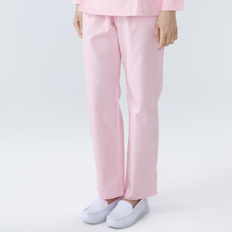 BOLOLANZHI Nurse Pants Elastic Waist Doctor Pants Women White Work Pants Spring Summer Thin Elastic Band Plus Size Nurse Uniform Pink Custom 7