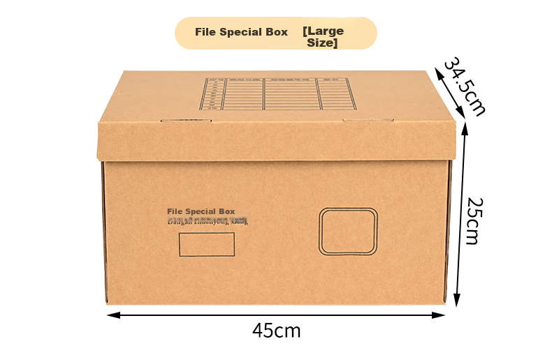Taidang File Box, Document-Specific Box, Kraft Paper Corrugated Cardboard, Bank Financial Insurance Organization Storage Container, 45cm*34.5cm*25cm [Set of 5] 2