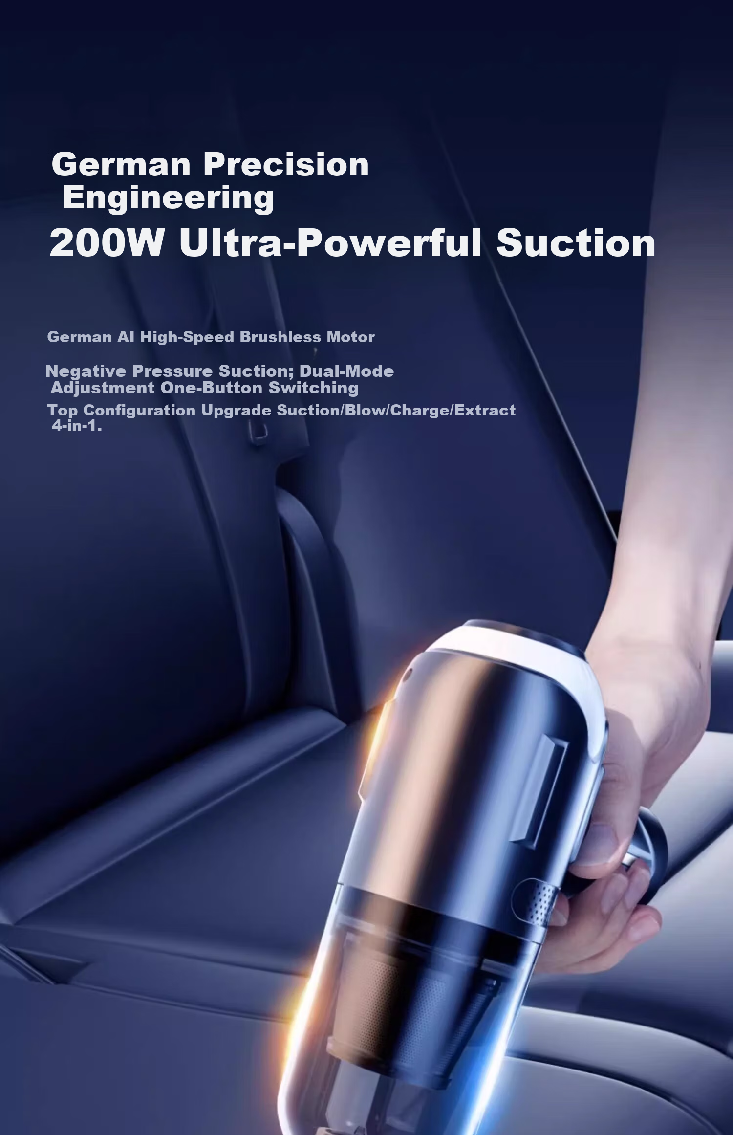AUTOWOEL Handheld Car Vacuum Cleaner High Power Cordless Portable Multi-Use Car Home Outdoor Blower and Suction Car Interior Cleaner 1