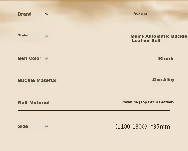 Aokang Men's Automatic Buckle Belt, Business Gift Box, Top-Grain Leather Trouser Belt, Birthday Gift for Husband 6