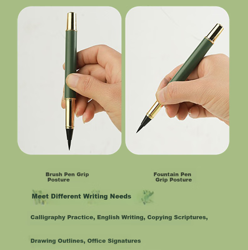 Fenshang Fountain Pen-Style Calligraphy Brush Gift Box Set, Wolf Hair Small Regular Script Brush with Soft Tip, Refillable Ink, Replaceable Ink Cartridge, for Adult And Student Calligraphy Practice, Copying Sutra, And Tracing Character Practice Sheets 8