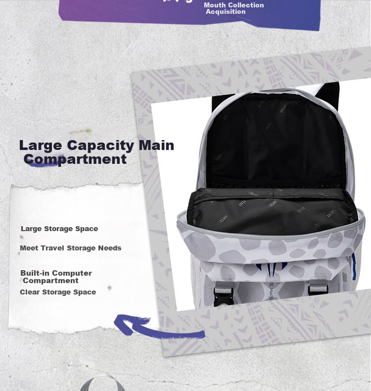 ANTA Kyrie Irving Series Large Capacity Unisex Backpack Fashion Sports Training Fitness Basketball Bag 16