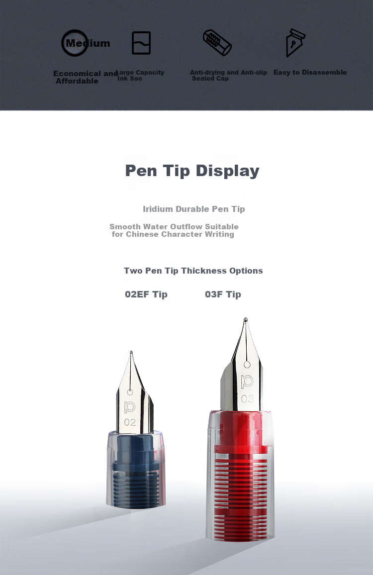 PLATINUM Fountain Pen, Transparent Colorful Plastic Fountain Pen, Student Handwriting Practice Pen Ink Pen 02 PSQ-400C#11 Red 2