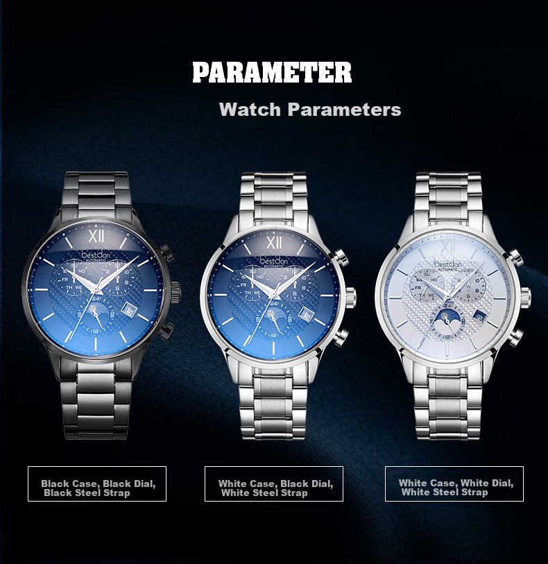 Bestdon Men's Mechanical Watch, Water-Resistant, Luminous, Wristwatch Gift Box for Men, Gift for Boyfriend Or Friend 12
