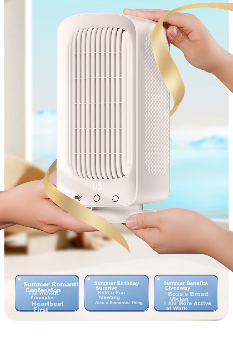 VENIDER [Quiet Desktop Fan] Tabletop Electric Fan Air Cooler Cooling Mini Fan Tower Fan Silent USB Fan Portable Rechargeable Oscillating Desk Fan for Office And Dormitory 8000mAh 20
