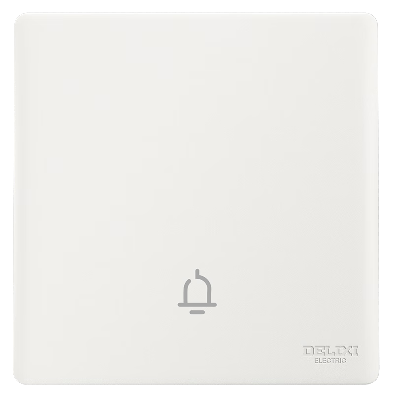 DELIXI Switch Socket CD806 Matte Frosted Cream Style Large Panel Doorbell Switch Han Jade White