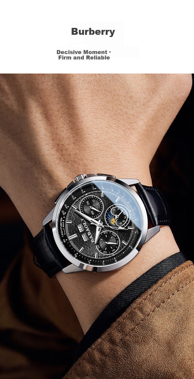 Babaoli Brand Men's Watch, 2026 New Model Fully Automatic Mechanical Watch with Luminous Dial And Date Display, Top Ten Birthday Gift for Boyfriend 3