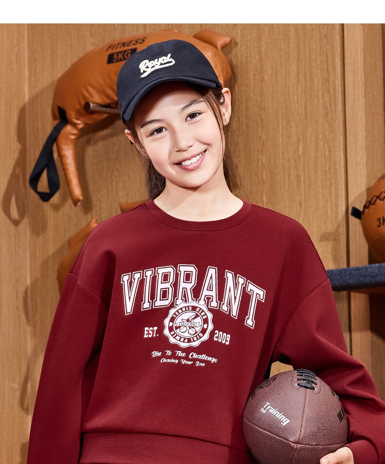 361° Children's Clothing, Kids' Sweatshirt, Fall 2025, for Older Girls, Retro College Style Trendy Short Top, Pink, Size 165 10