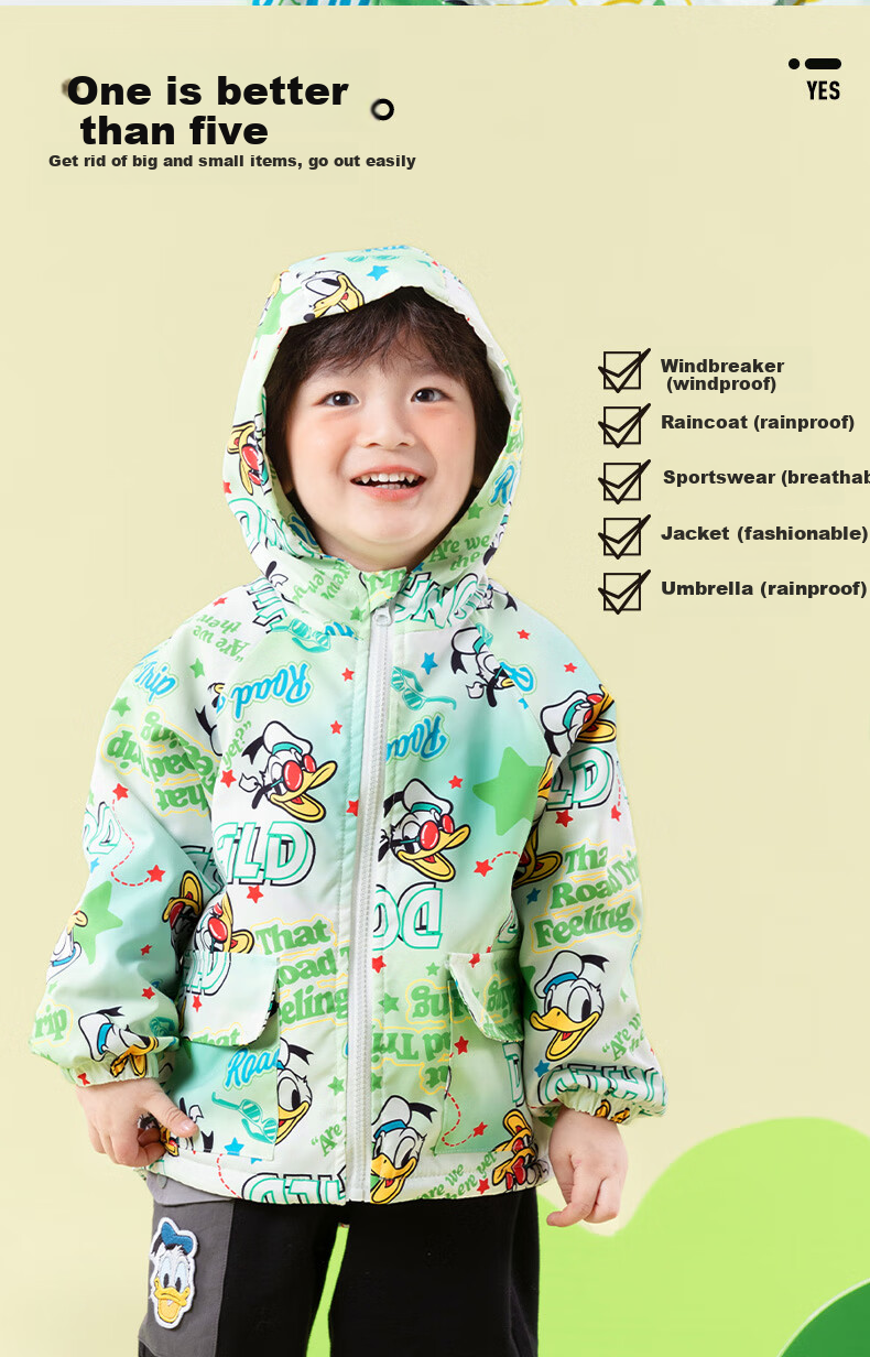 Disney Spring Autumn Kids Graffiti Minnie Hooded Jacket Comfortable Warm Windproof Coat Graffiti 110 21