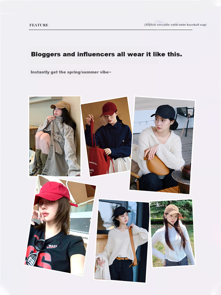 MMOPTOP Washable Solid Color Baseball Cap for Women, All-Season Soft Top Pure Cotton Sun Protection Visor Cap for Men, Sunshade Face-Slimming Cap 3