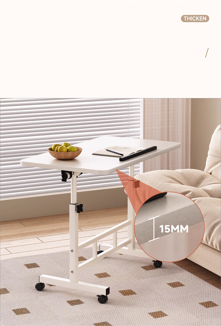 Yupin Folding Table, Computer Desk, Simple Study Desk, Learning Table, Office Training Table, BGZ780 Double-Layer Walnut, 80*50 7
