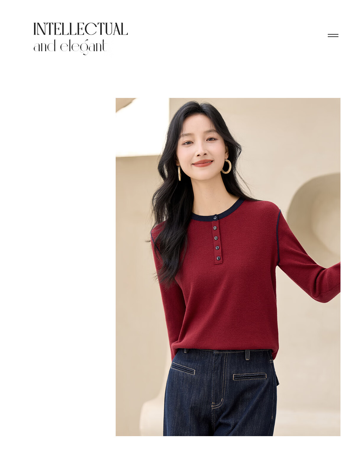 Chushen Spring Autumn Women's Knitwear Fashion Color-Block Round Neck Sweater Base Shirt S53Z030 5