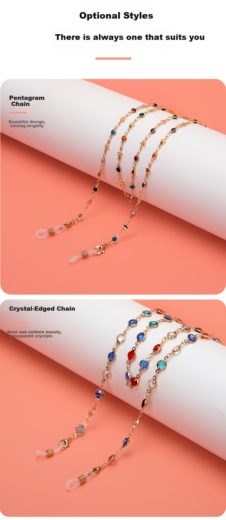 DRATRA Eyeglass Chain, Neck Strap for Women, Anti-Slip Chain for Reading Glasses, Handmade Beaded Accessory 2