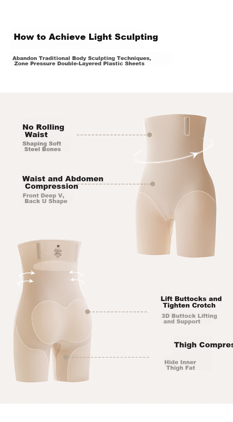 Ubras Breathable Seamless Tummy Control Panties for Women, Butt-Lifting Shapewear Underwear with Waist Cincher And Hip Enhancer, Oatmeal Triangle Briefs Size L 5