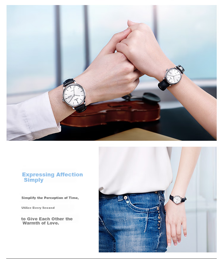 EBOHR Watch, Master Series Casual Leather Strap Mechanical Watch for Men And Women, Birthday Mid-Autumn Festival Gift, 36170135/142 3