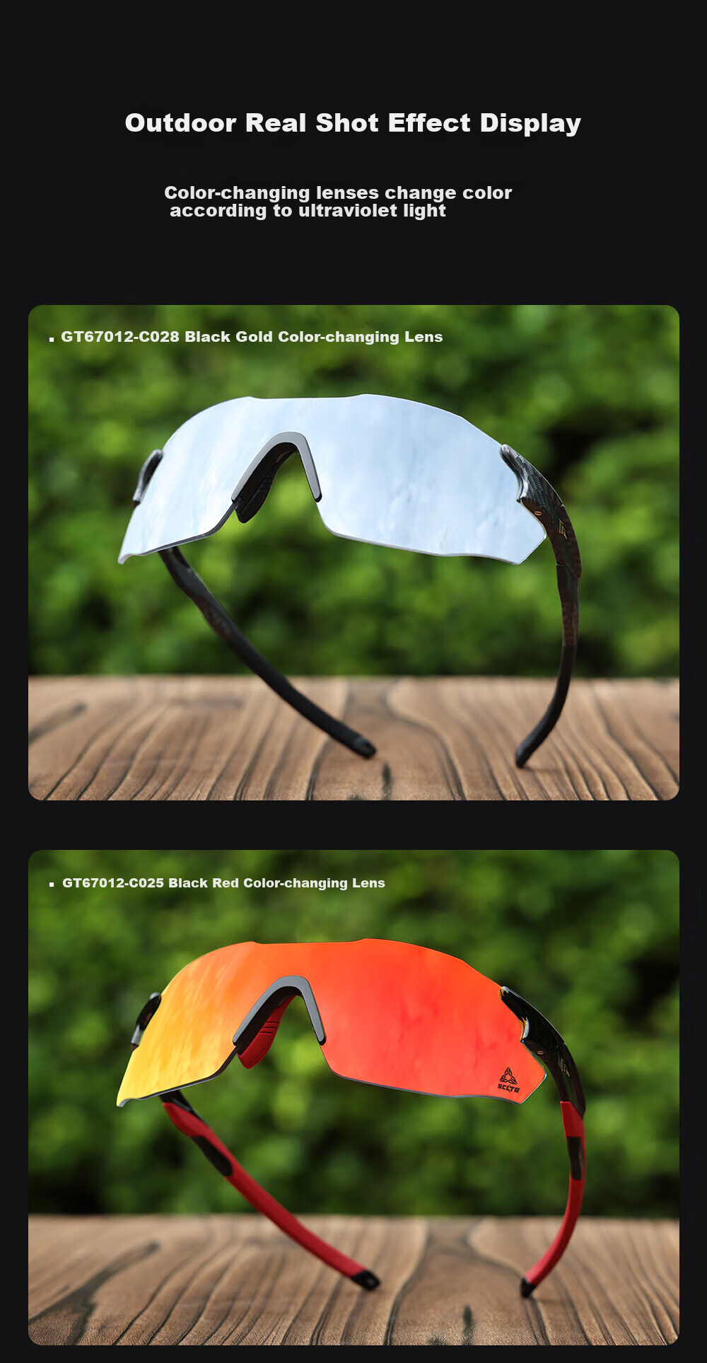OUTDO Sports Glasses, Running Glasses for Men And Women, Cycling Marathon Day And Night Dual-Use Sunglasses GT67012 6