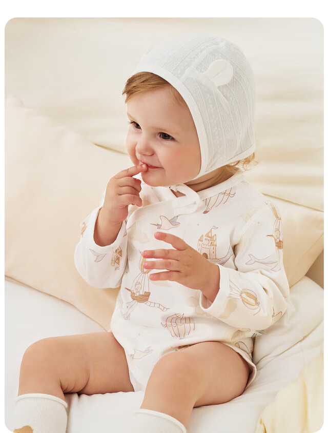 TONGTAI Baby Romper, Spring And Autumn Pure Cotton Newborn Clothes, Infant Bodysuit, Triangle Onesie, Crawling Suit, Pink, 59cm 3