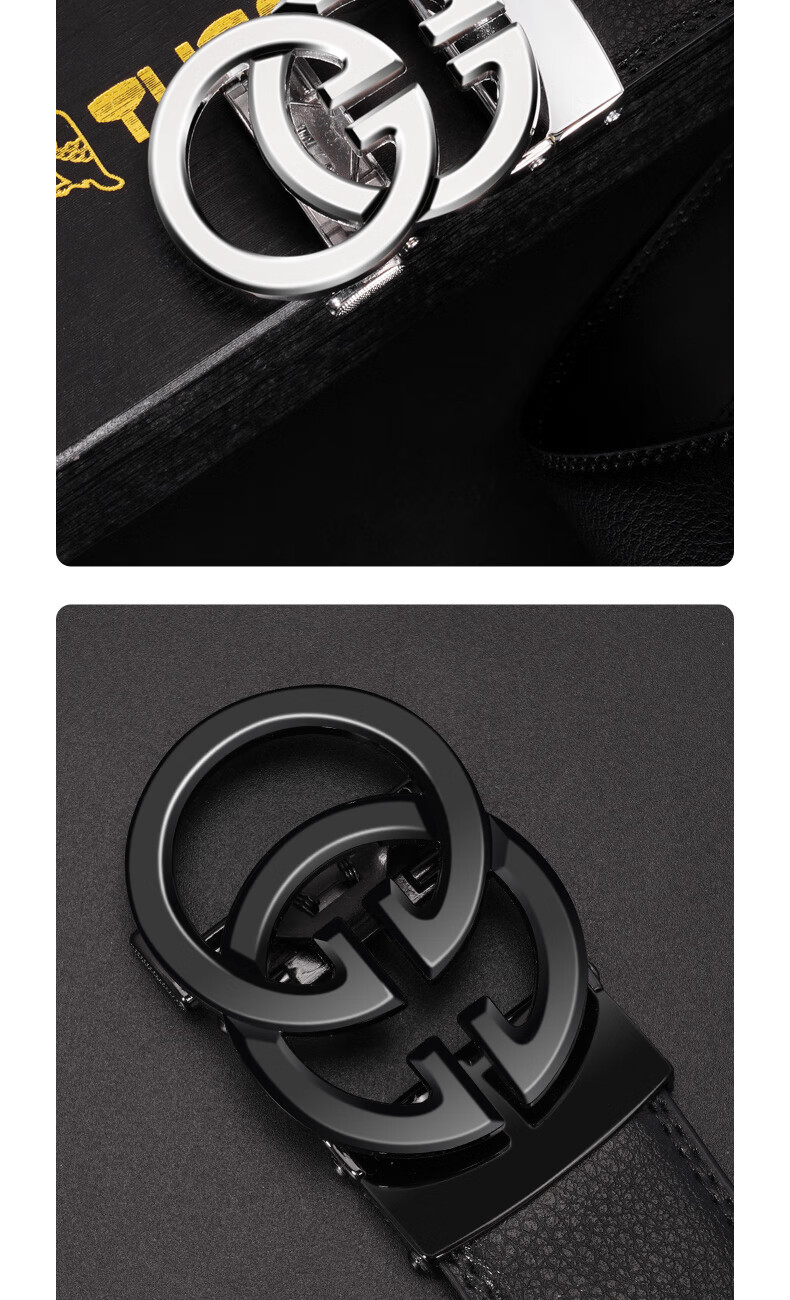 TUCANO Men's Genuine Leather Automatic Buckle Business Casual Belt Birthday Gift for Boyfriend Husband Dad Father 12