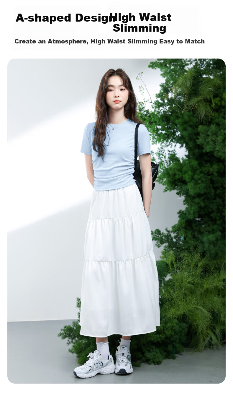 MJ STYLE Cake Skirt for Women, 2026 Spring And Autumn New High-End Lining, Anti-Exposure, High-Waist Slimming Mid-Length Skirt 3