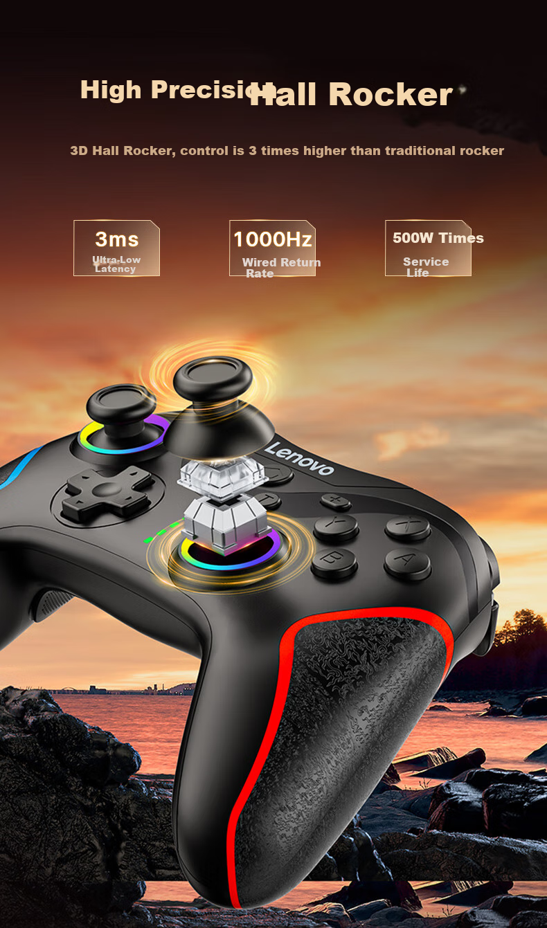 Lenovo S01 Wireless Game Controller Switch2pro Controller Steam Controller Bluetooth Motion-Sensing Computer Rescuer PC Mobile Zelda Mario Racing Star Fox Zero Black 5