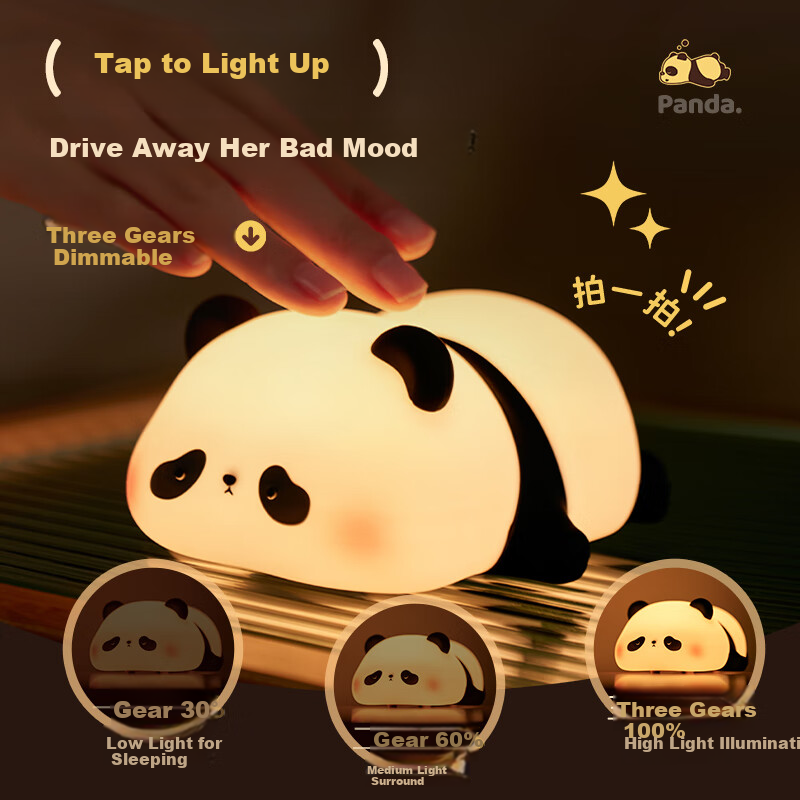 Kufire Night Light, Bedroom Sleep Lamp, Bedside Lamp, Children's Eye Protection, Baby Feeding Light, Tap Light, Practical And Stylish, Gift for Girls