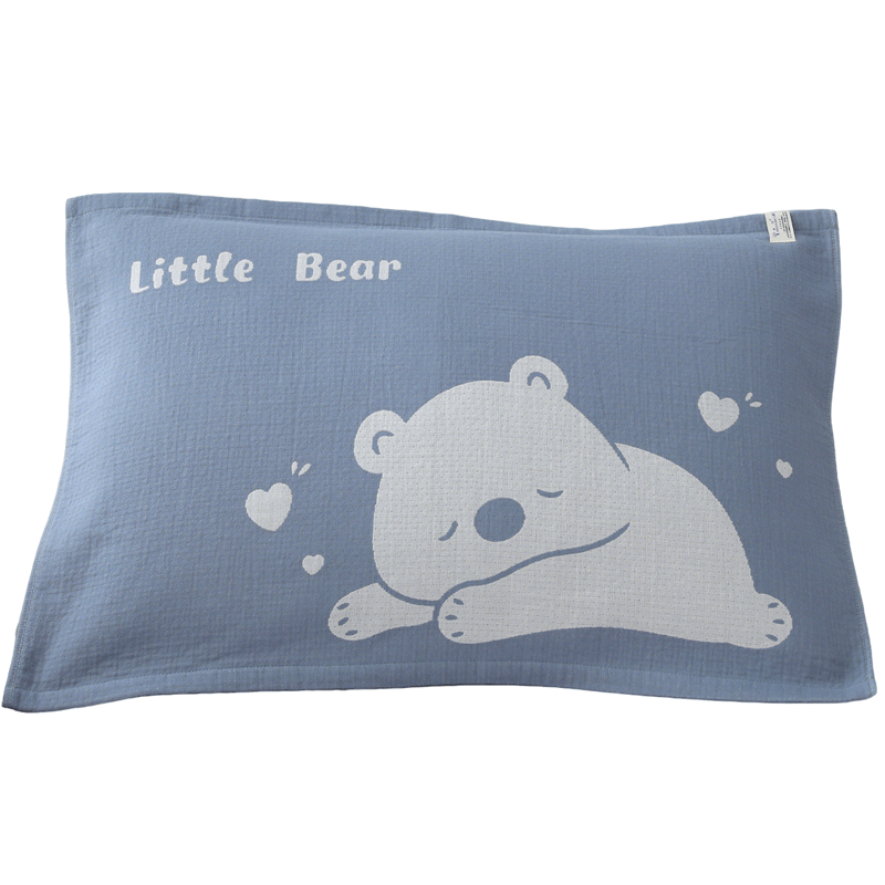 Jinhao A-Class Pure Cotton Antibacterial Pillowcase Thickened Soft Pillow Towel 1 Piece Gauze + Terry Double-Sided Use