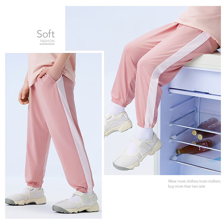 THREEGUN Children's Cooling Modal Antibacterial Long Pants T60035B01 Dark Blue 165 20