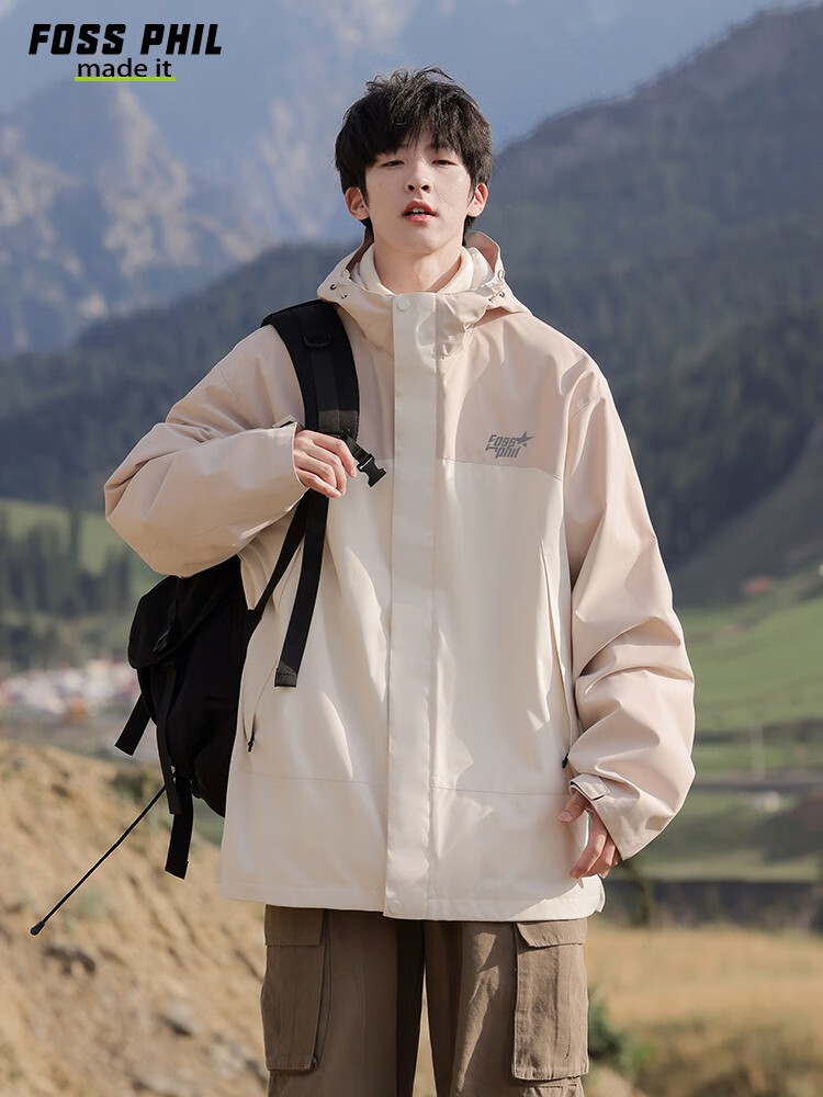 Foss Phil Workwear Jacket for Men And Women, Autumn And Winter Outdoor Windbreaker, Casual Loose Mountaineering Coat FPJK3 Black 3XL 2