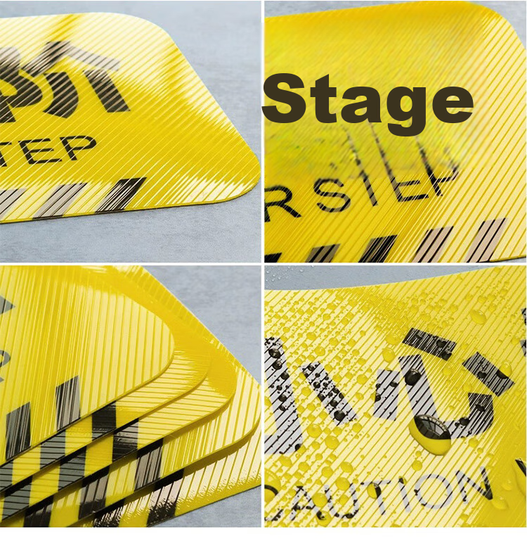 Aimohui Caution Wet Floor Safety Warning Sign Fire Escape Indicator Self-Adhesive Floor Sticker 30*10cm 5 Pieces 6