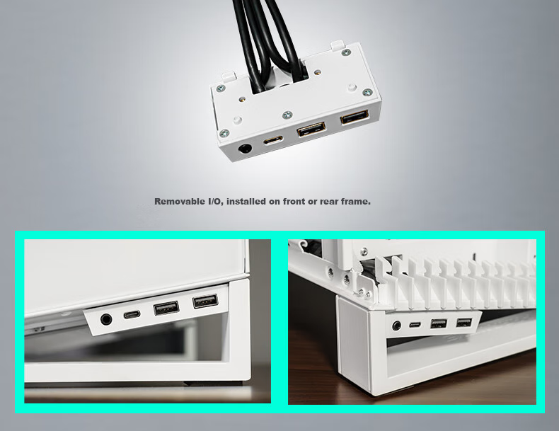 PHANTEKS NV7 White Panoramic View, Pillarless Panoramic Case (Replaceable I/O Ports, Supports 3x360 Water Cooling, ARGB Dual Long Graphics Cards, Dual Channel Light Control) 8