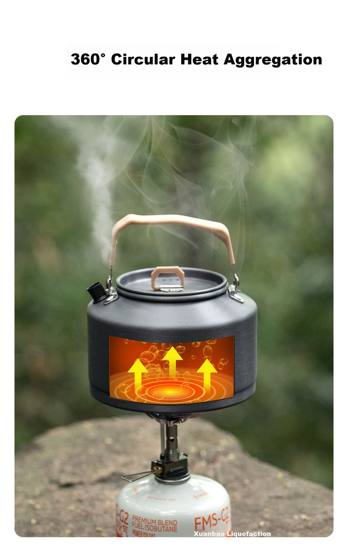 FIRE-MAPLE T4 Teapot Special Edition Single Pot for Outdoor Camping, Wood-Fired Tea Brewing Pot, Coffee Brewing Equipment (1.3L) 2