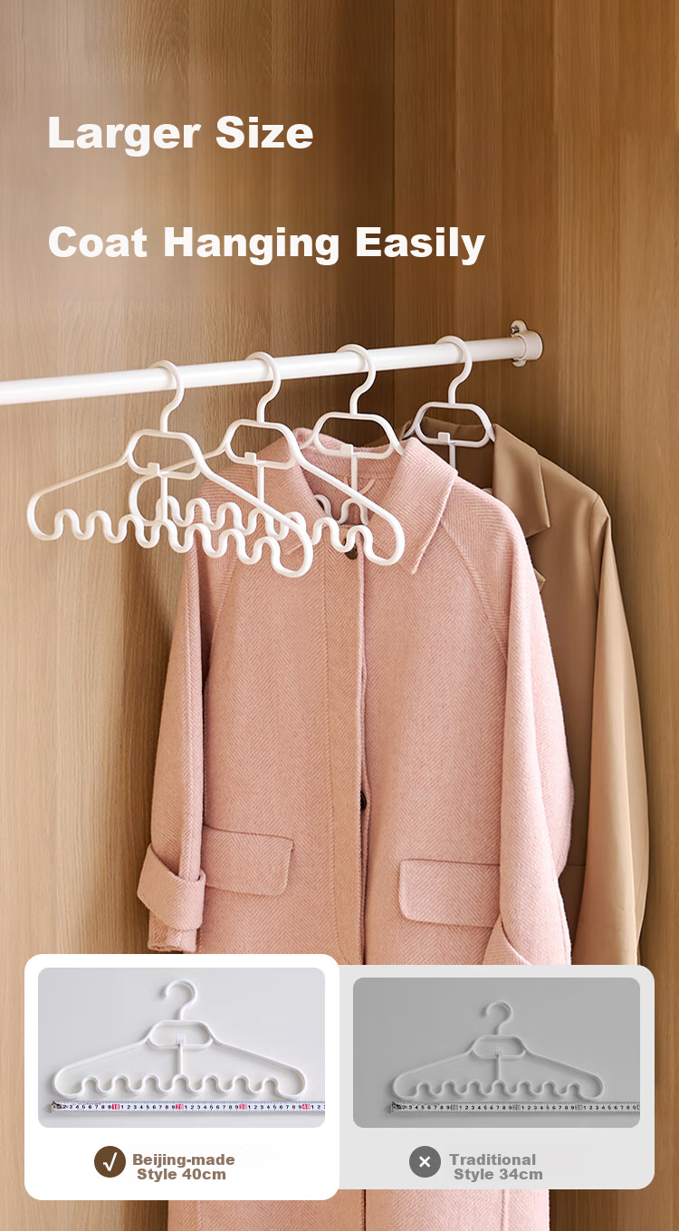 JD Original Multifunctional Wave Hanger for Scarves And Camisoles, Stackable, Shoulder Protection, No Bulging [Set of 3] 10