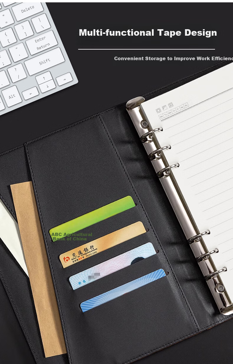 Weimei A5 Loose-Leaf Notebook with Built-In Multifunctional Power Bank, Wired Charging, Customizable Logo, Thickened Journal, Replaceable Pages, High-End Business Gift, Teacher's Day Gift for Teachers, Notebook 7